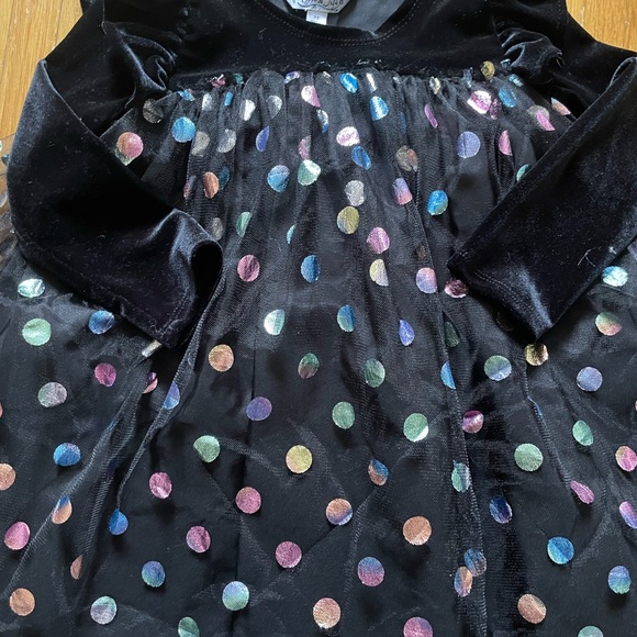 Pippa & Julie black Polkadot dress size 3T - Picture 3 of 3